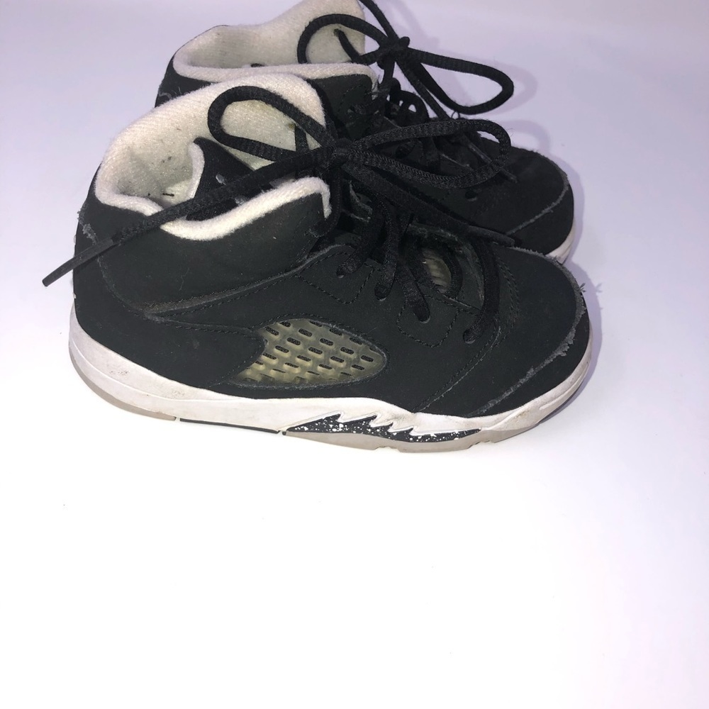 NIKE jordans retro 5 black kids toddler shoes 7c